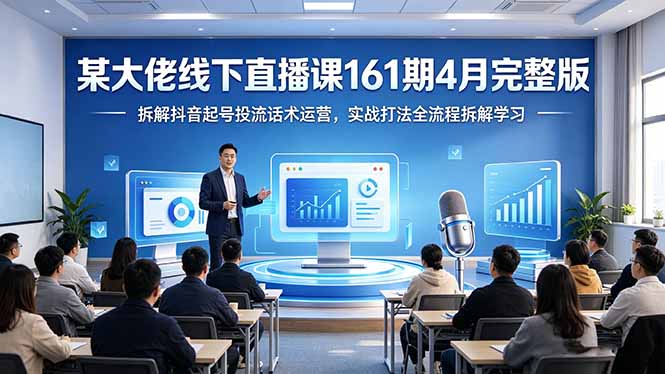 某大佬线下直播课161期4月完整版，拆解抖音起号投流话术运营，实战打法全流程拆解学习-初遇资源网