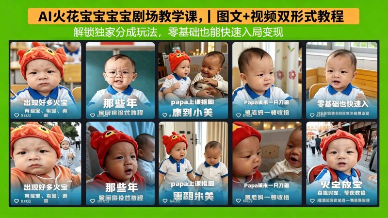 AI火花宝宝宝宝剧场教学课，图文+视频双形式教程，解锁独家分成玩法，零基础也能快速入局变现-初遇资源网