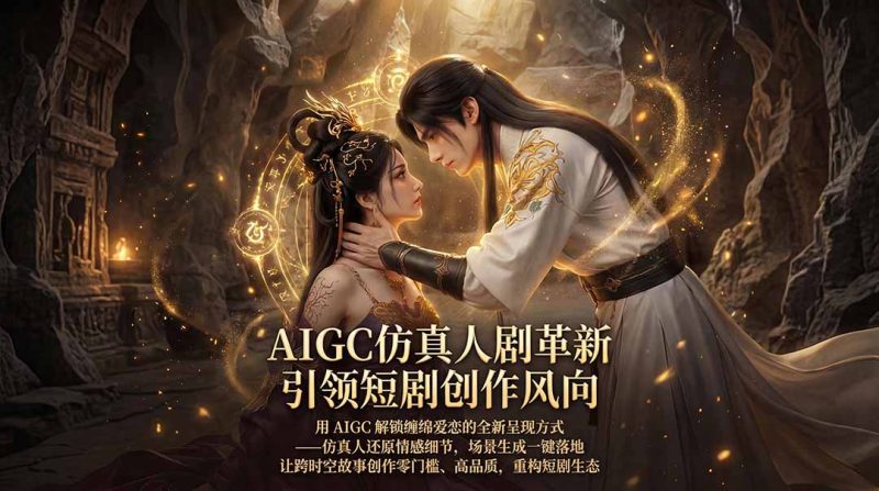 AIGC 仿真人短剧创作革新，解锁仙侠爱恋全新呈现，一键出高质场景，零门槛打造爆款剧集-初遇资源网