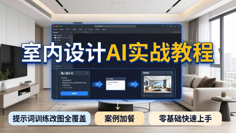 2026室内设计AI实战教程，提示词训练改图全覆盖，搭配案例加餐，零基础也能快速上手-初遇资源网