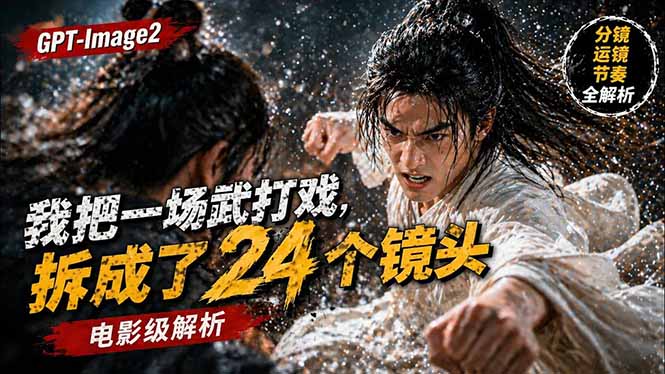 用GPT-Image2，把一段武打对决拆成24个连续镜头，从人物建立、动作衔接、运镜节奏，到情绪爆发-初遇资源网