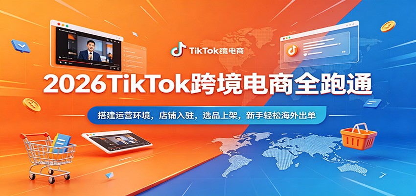 【福缘网创】2026TikTok跨境电商全跑通：搭建运营环境，店铺入驻，选品上架，新手轻松海外出单 - 初遇资源网