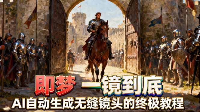 即梦AI一镜到底终极教程，智能补帧+运镜技巧，AI自动生成无缝丝滑长镜头高效出片-初遇资源网