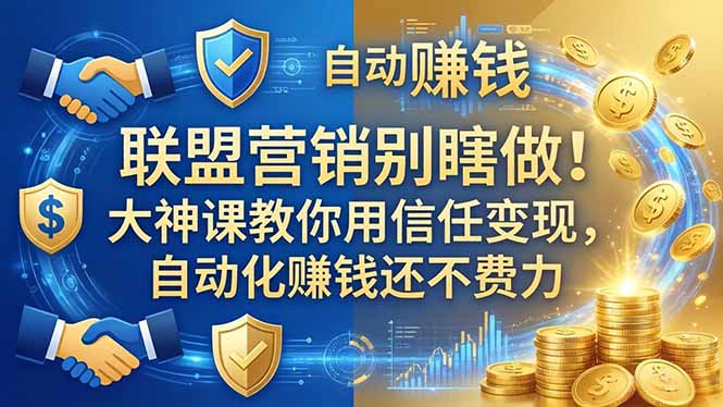 联盟营销别瞎做！大神课教你用信任变现，自动化赚钱还不费力【原创双语字幕】-初遇资源网
