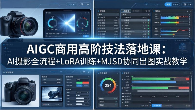 AIGC商用高阶技法落地课:AI摄影全流程+LoRA训练+MJSD协同出图实战教学-初遇资源网
