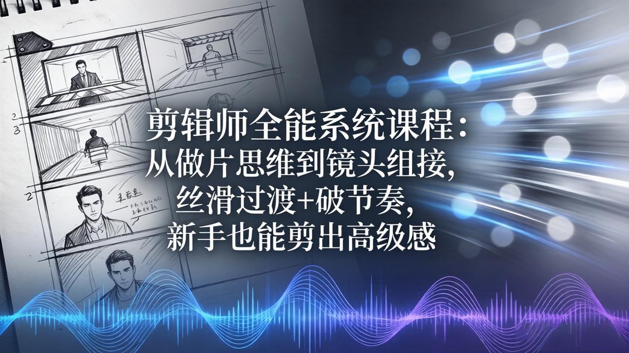 【中创网】剪辑师全能系统课程：从做片思维到镜头组接，丝滑过渡+破节奏，新手也能剪出高级感 - 初遇资源网