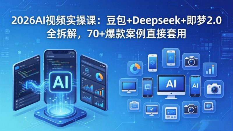 2026AI视频实操课：豆包+Deepseek+即梦2.0全拆解，70+爆款案例直接套用-初遇资源网