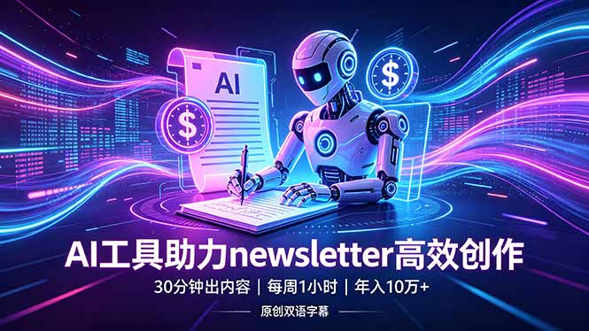 做newsletter怕费时间？AI工具帮你30分钟出内容，每周1小时，年入10万+【原创双语字幕】-初遇资源网