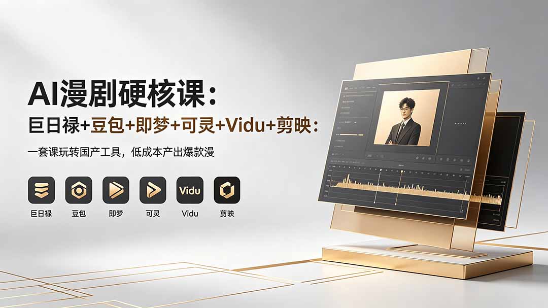 【中创网】AI漫剧硬核课：巨日禄+豆包+即梦+可灵+Vidu+剪映：一套课玩转国产工具，低成本产出爆款漫剧 - 初遇资源网