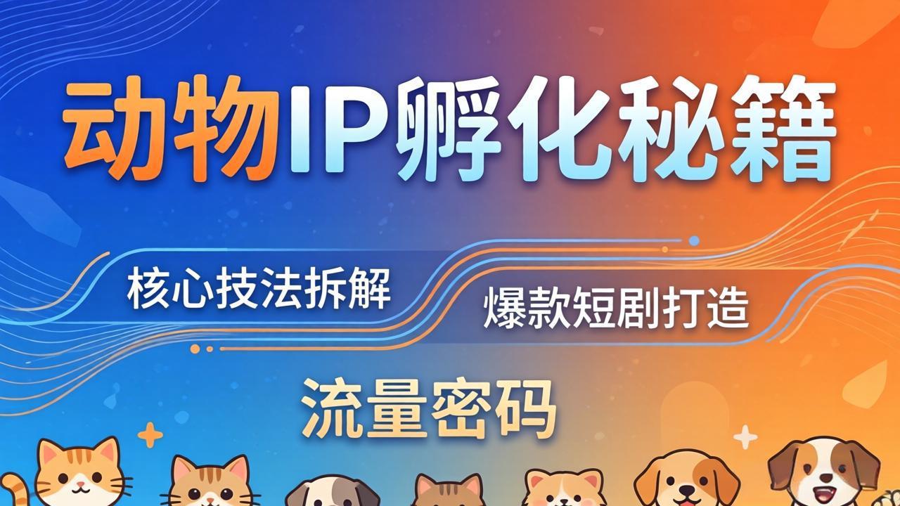 【中创网】动物IP孵化全套秘籍，三大核心技法拆解，打造爆款萌宠短剧，轻松拿捏赛道流量密码 - 初遇资源网