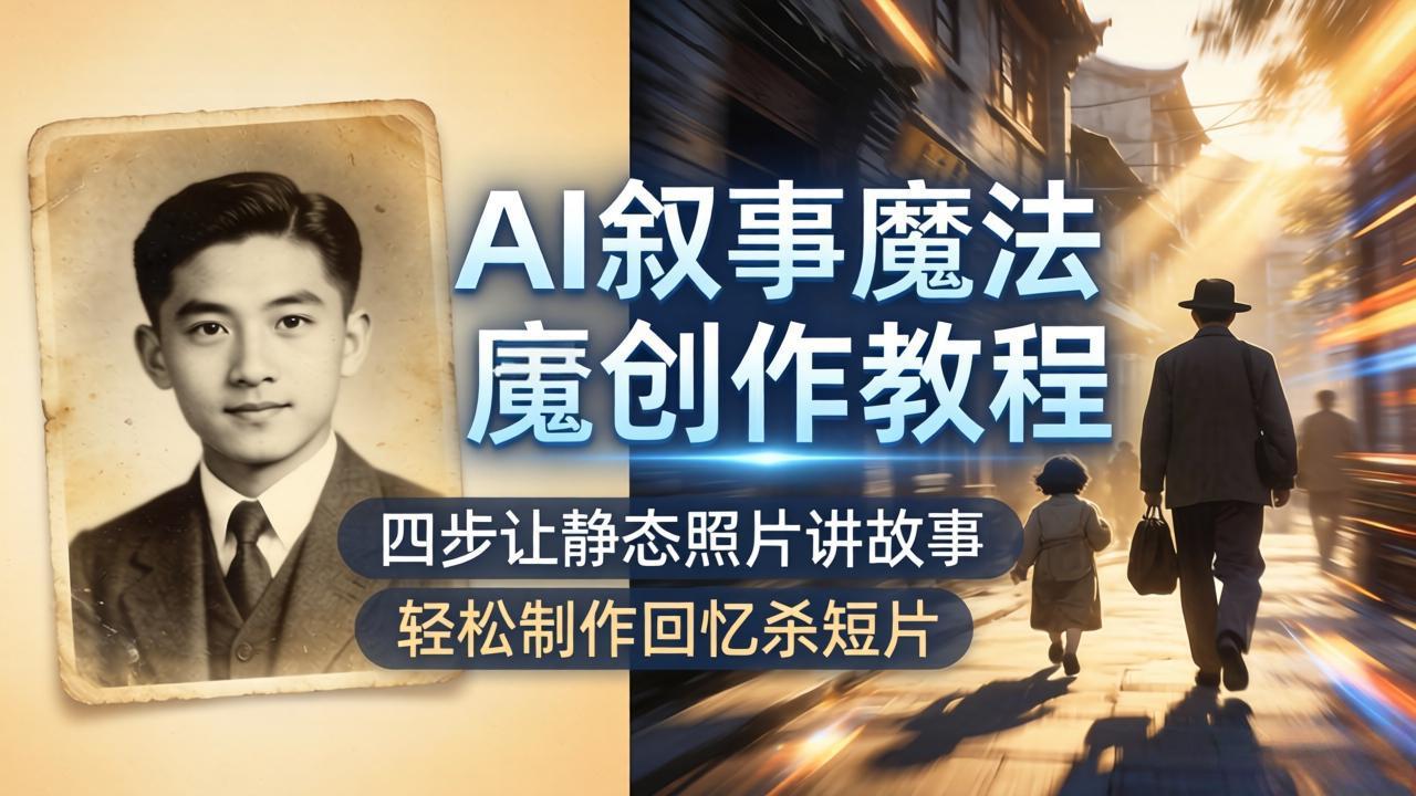 【中创网】AI叙事魔法创作教程，四步让静态照片讲故事，老照片修复加动态特效，轻松制作回忆杀短片 - 初遇资源网