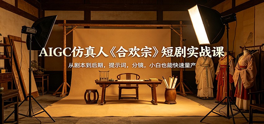 【福缘网创】AIGC仿真人《合欢宗》短剧实战课：从剧本到后期，提示词，分镜，小白也能快速量产 - 初遇资源网