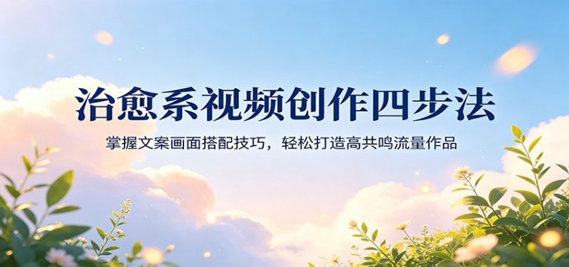 治愈系视频创作四步法：掌握文案画面搭配技巧，轻松打造高共鸣流量作品-初遇资源网