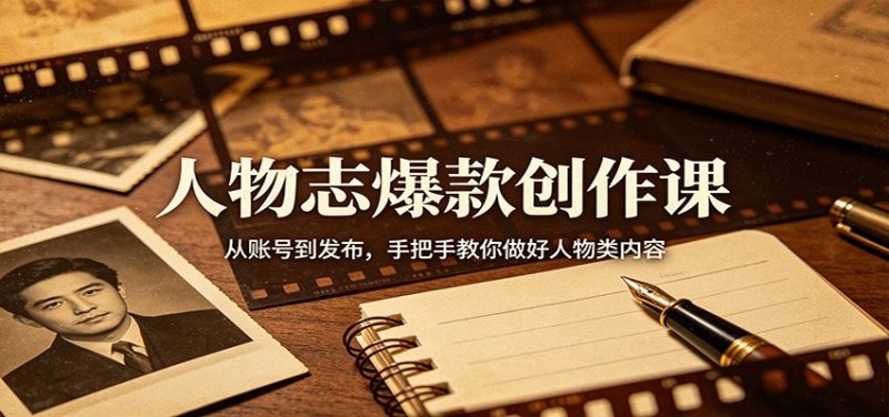 人物志爆款创作课：从账号到发布，手把手教你做好人物类内容-初遇资源网