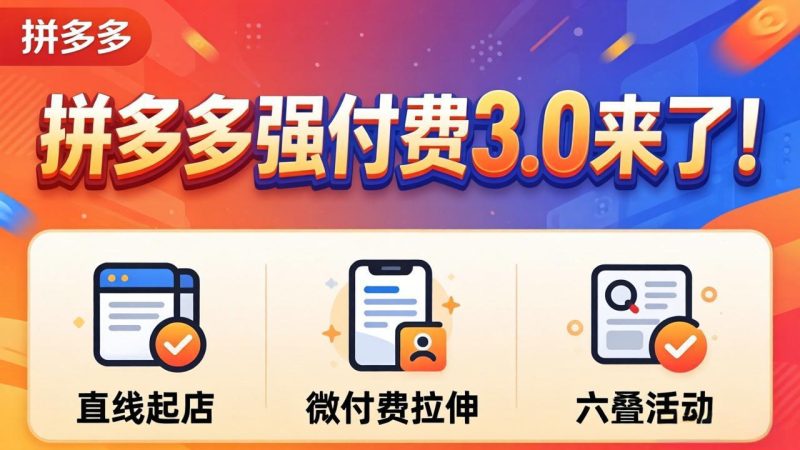 拼多多强付费3.0来了（更新4月）直线起店+微付费拉伸+六叠活动，稳定起店破解流量瓶颈-初遇资源网