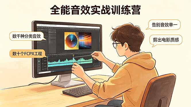 全能音效实战训练营：数千种分类音效+数十个FCPX工程，告别音效单一，剪出电影质感-初遇资源网