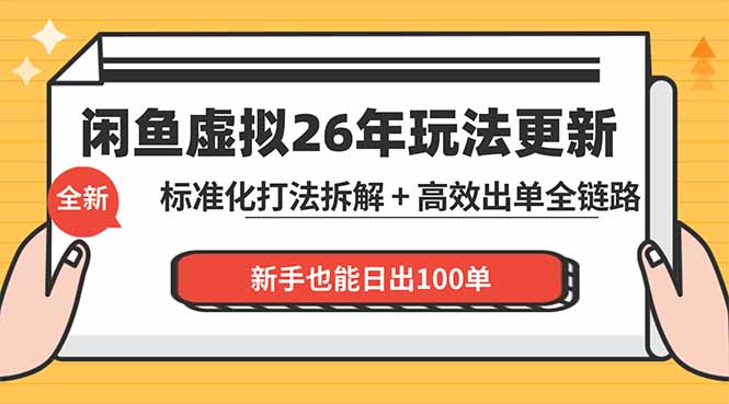 闲鱼虚拟从0到1系统化运营课程:标准化打法拆解 + 高效出单全链路教学,新手也能日出100单-初遇资源网