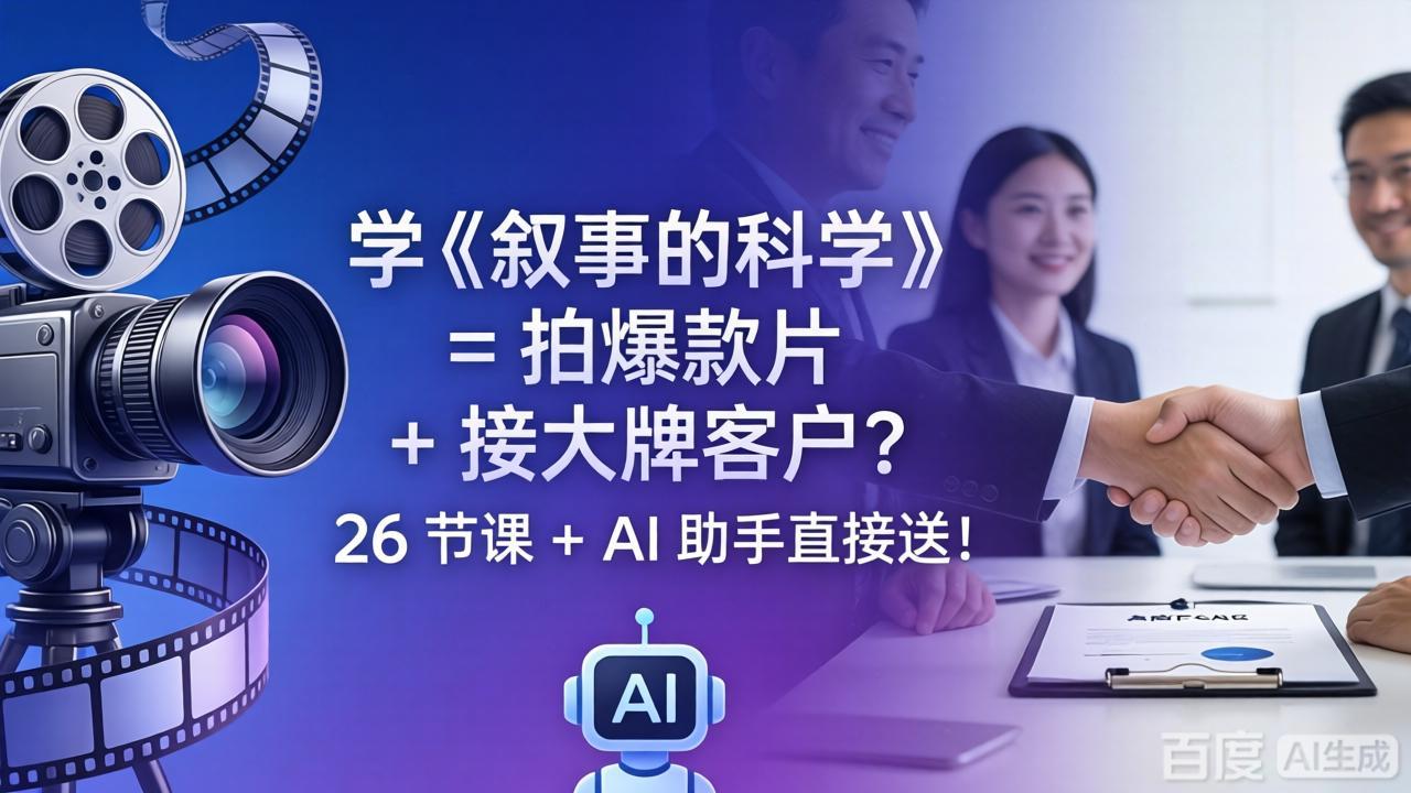 【中创网】学《叙事的科学》= 拍爆款片 + 接大牌客户？26 节课 + AI 助手直接送！ - 初遇资源网