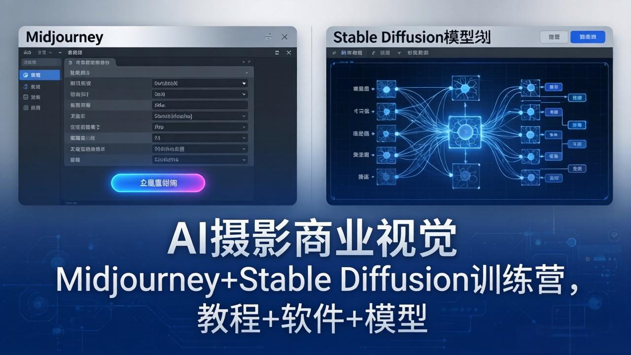 【中创网】AI摄影商业视觉Midjourney+Stable Diffusion训练营，教程+软件+模型 - 初遇资源网