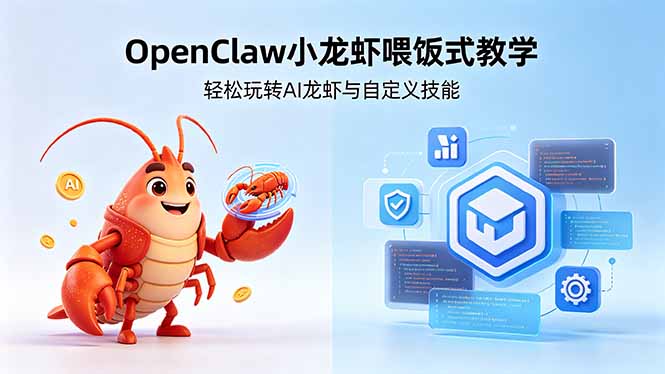 不用懂技术！OpenClaw小龙虾喂饭式教学，轻松玩转AI龙虾与自定义技能-初遇资源网