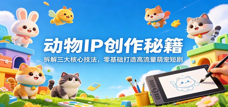 动物IP创作秘籍：拆解三大核心技法，零基础打造高流量萌宠短剧-初遇资源网