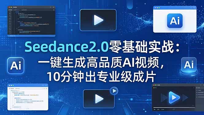 Seedance2.0零基础实战：一键生成高品质AI视频，10分钟出专业级成片-初遇资源网