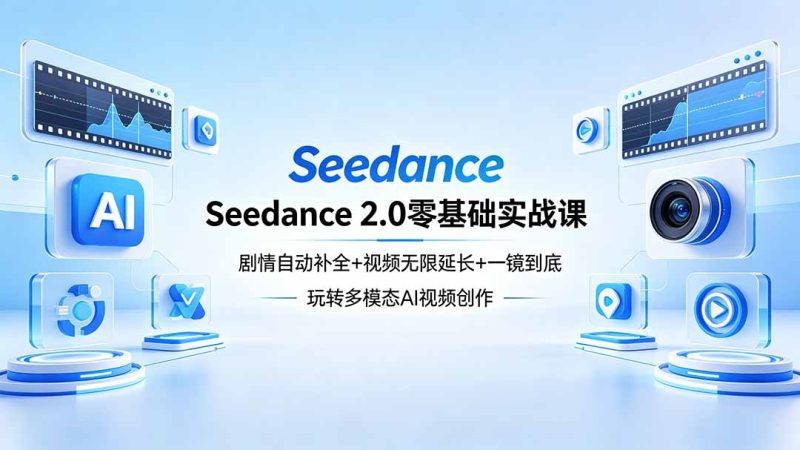 Seedance 2.0零基础实战课：剧情自动补全+视频无限延长+一镜到底：玩转多模态AI视频创作-初遇资源网