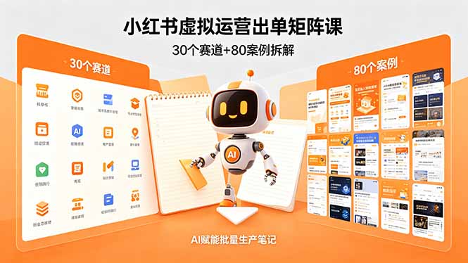 【中创网】小红书虚拟运营出单矩阵课：30个赛道+80案例拆解，AI赋能批量生产笔记 - 初遇资源网
