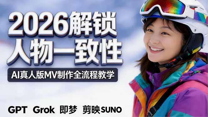 2026独创解锁人物一致性：AI真人版MV制作，不讲空话，不拼概念，全流程实操-初遇资源网