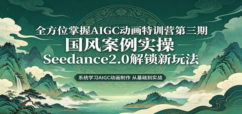 零基础AIGC动画精通第三期:国风案例实操,Seedance2.0解锁新玩法-初遇资源网