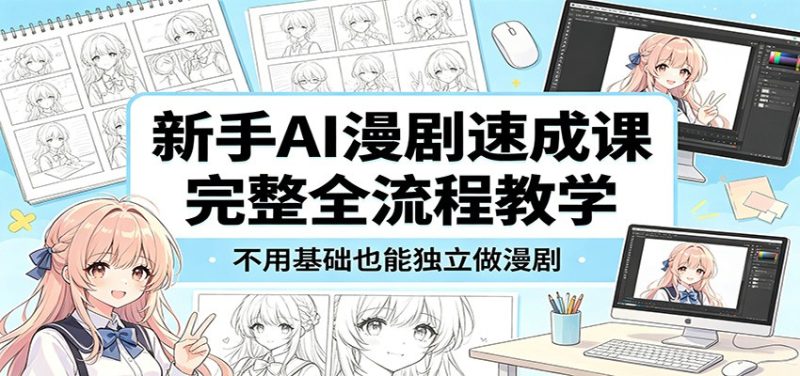 新手AI漫剧速成课：完整全流程教学，不用基础也能独立做漫剧-初遇资源网