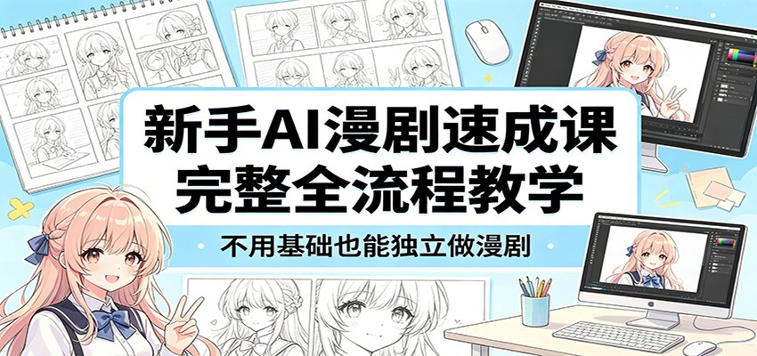 【福缘网创】新手AI漫剧速成课：完整全流程教学，不用基础也能独立做漫剧 - 初遇资源网