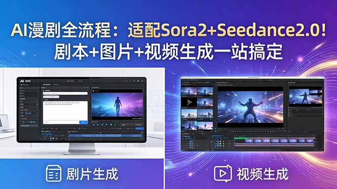 AI漫剧全流程：适配Sora2+Seedance2.0！剧本+图片+视频生成一站搞定-初遇资源网