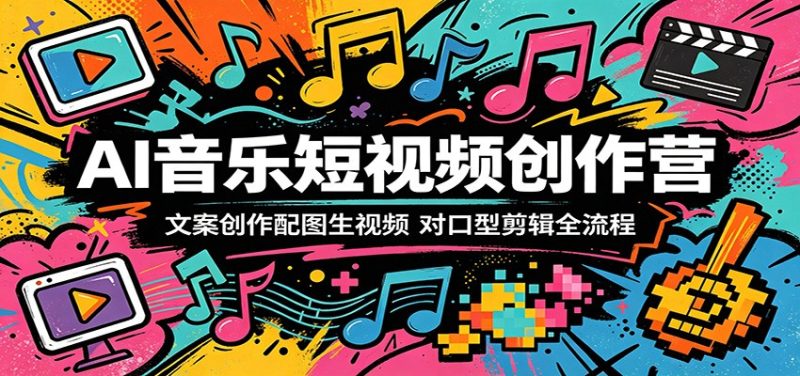 AI音乐短视频创作营：文案创作配图生视频，对口型剪辑全流程-初遇资源网
