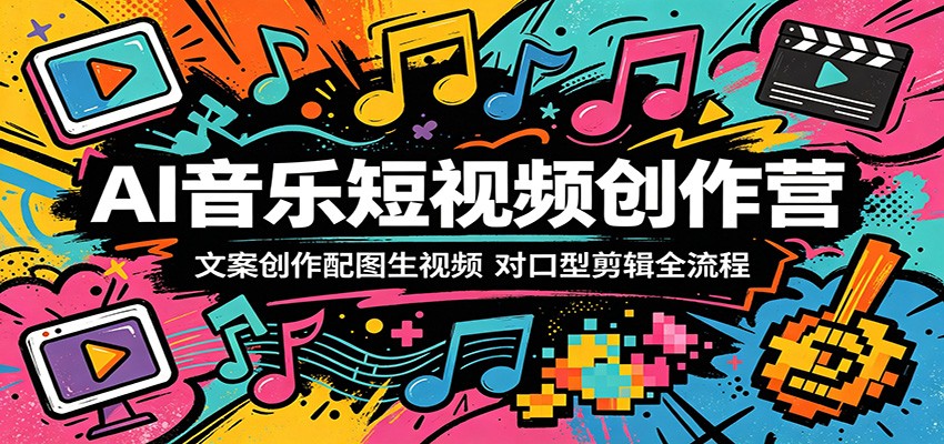 【福缘网创】AI音乐短视频创作营：文案创作配图生视频，对口型剪辑全流程 - 初遇资源网
