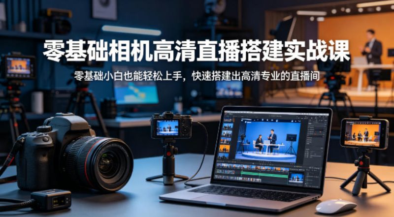 零基础相机高清直播间搭建实战课,小白也能轻松上手,快速搭建出高清专业的直播间-初遇资源网