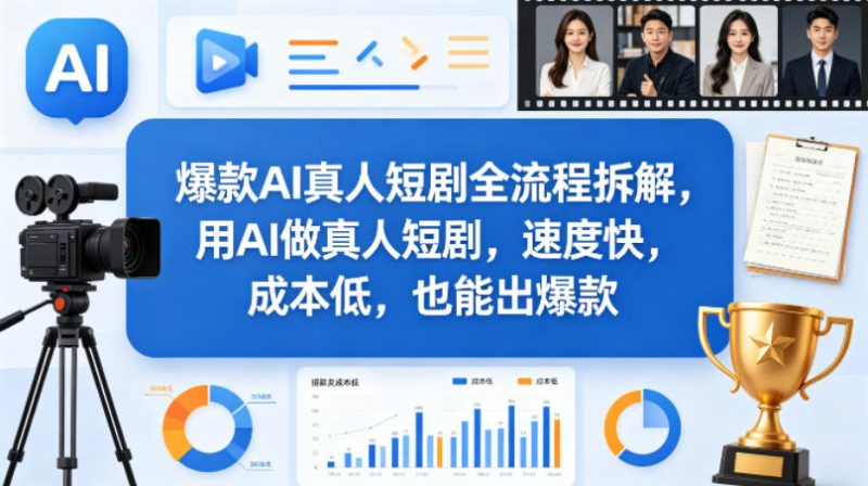 爆款AI真人短剧全流程拆解,用AI做真人短剧,速度快,成本低,也能出爆款-初遇资源网