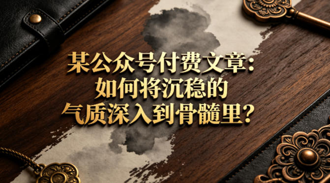 某公众号付费文章：如何将沉稳的气质深入到骨髓里？-初遇资源网