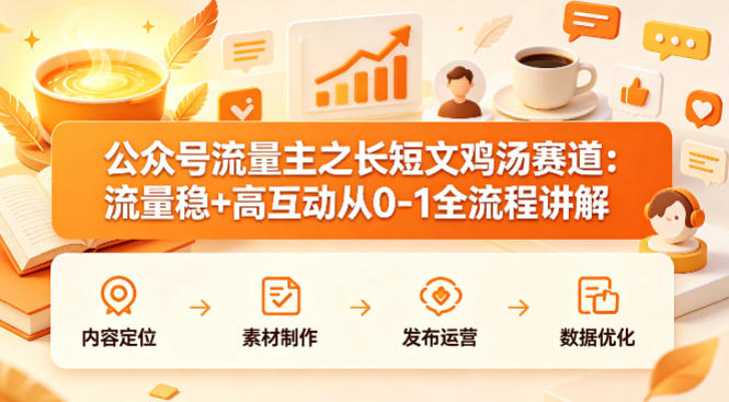 【冒泡网】公众号流量主之长短文鸡汤赛道，流量稳+高互动，从0-1全流程讲解 - 初遇资源网