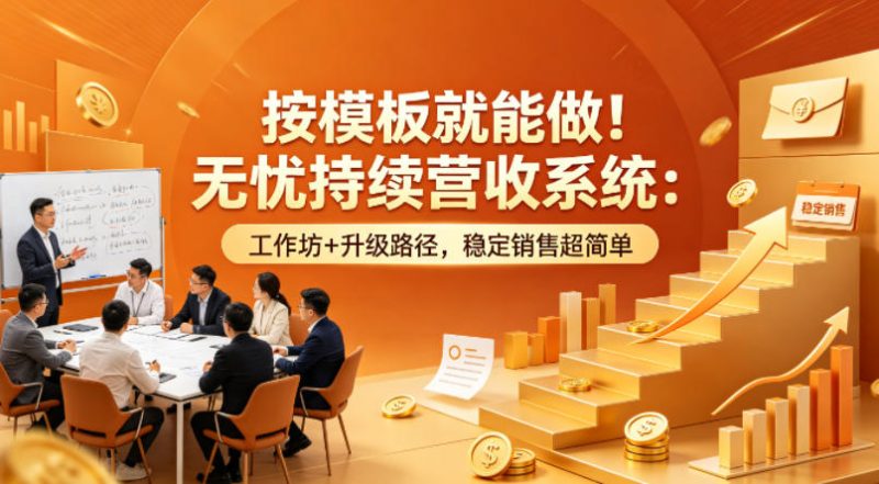 按模板就能做！无忧持续营收系统：工作坊+升级路径，稳定销售超简单【原创双语字幕】-初遇资源网