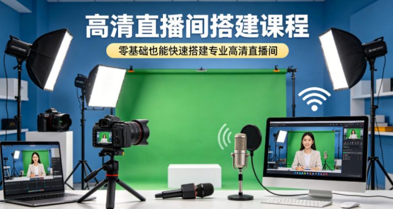 高清直播间搭建课程，零基础也能快速搭建专业高清直播间-初遇资源网