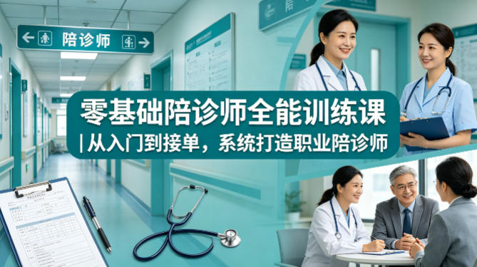 零基础陪诊师全能训练课｜从入门到接单，系统打造职业陪诊师-初遇资源网