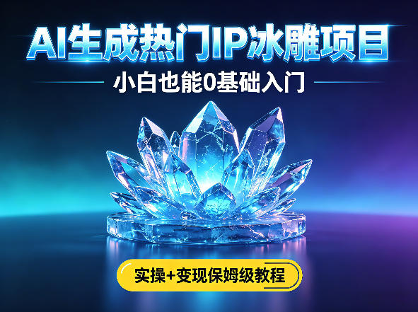【冒泡网】AI生成热门ip冰雕项目，小白也能0基础入门，实操+变现保姆级教程 - 初遇资源网