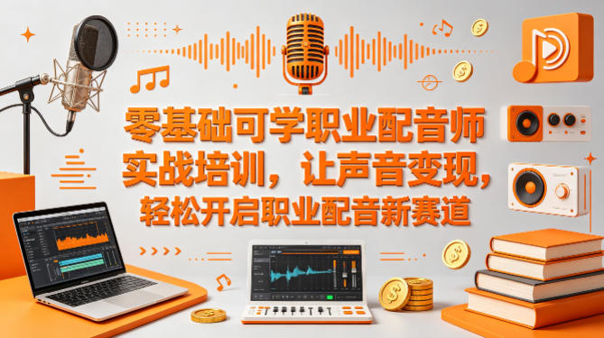 零基础可学职业配音师实战培训，让声音变现，轻松开启职业配音新赛道-初遇资源网