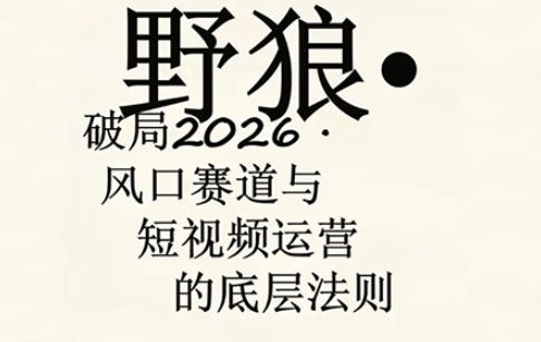 野狼团队·多平台实操运营课,覆盖AI口播、服装、好物、漫剪等热门玩法(更新4月)-初遇资源网