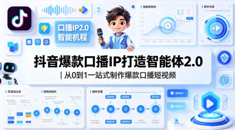 抖音爆款口播IP打造智能体2.0｜从0到1一站式制作爆款口播短视频-初遇资源网