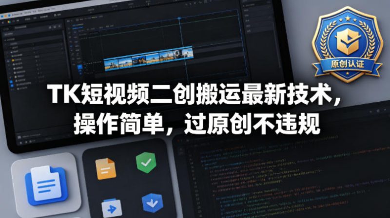 TK短视频二创搬运最新技术,操作简单,过原创不违规-初遇资源网