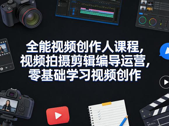 【冒泡网】全能视频创作人课程，视频拍摄剪辑编导运营，零基础学习视频创作（更新2026年4月） - 初遇资源网