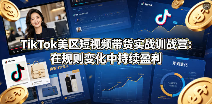 TikTok美区短视频带货实战训战营：在规则变化中持续盈利-初遇资源网