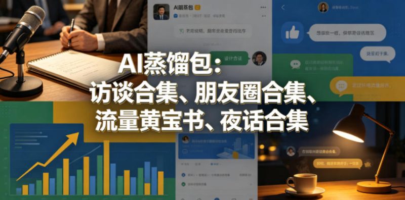 AI蒸馏包：访谈合集、朋友圈合集、流量黄宝书、夜话合集【文档】-初遇资源网